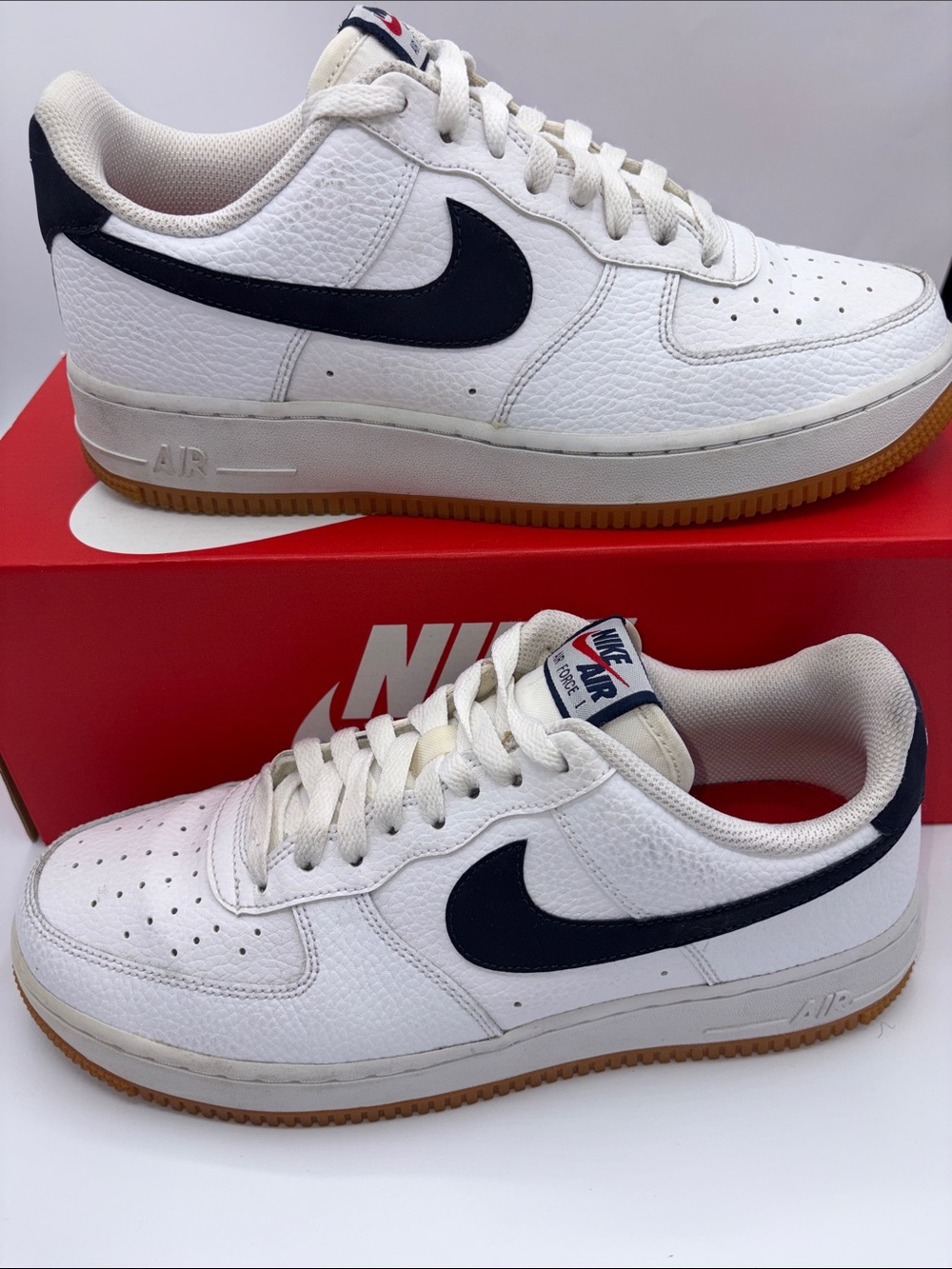 Nike Air Force 1 Low “Obsidian Gum”White Leather